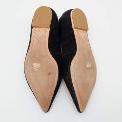 Sophia Webster Black Embroidered Suede Bibi Butterfly Pointed Toe Ballet Flats Size 39.5