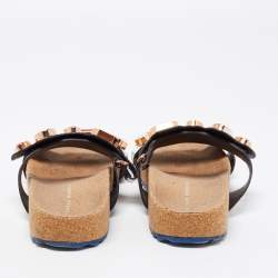 Sophia Webster Black/White Leather Becky Gem Nautical Sandals Size 36