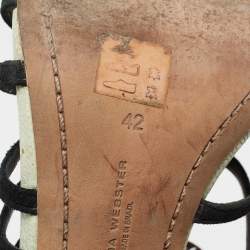 Sophia Webster Multicolor Suede and Leather Lilico Underwater Ankle Wrap Sandals Size 42