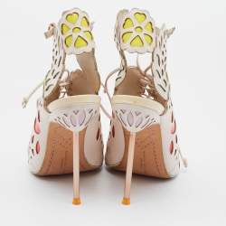 Pre Owned Sophia Webster Multicolor Laser Cutout Leather Strappy Sandals Size 37.5