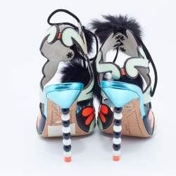 Pre Owned Sophia Webster Multicolor Leather Riko Cutout Ankle Cuff Sandals Size 37.5