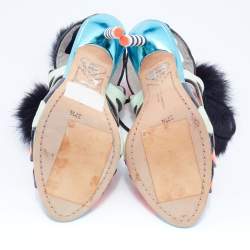 Pre Owned Sophia Webster Multicolor Leather Riko Cutout Ankle Cuff Sandals Size 37.5