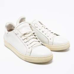 Pre Owned Sophia Webster White Leather Bibi Butterfly Low Top Sneakers Size 38.5