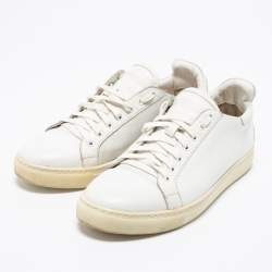 Pre Owned Sophia Webster White Leather Bibi Butterfly Low Top Sneakers Size 38.5