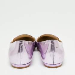 Pre Owned Sophia Webster Metallic pink Patent Bibi Butterfly Pointed Toe Ballet Flats Size 37
