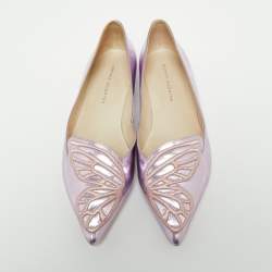 Pre Owned Sophia Webster Metallic pink Patent Bibi Butterfly Pointed Toe Ballet Flats Size 37
