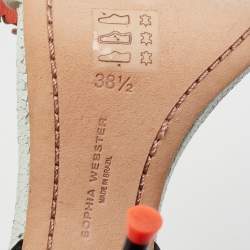 Pre Owned Sophia Webster Multicolor Leather Lilico Underwater Ankle-Strap Sandals Size 38.5