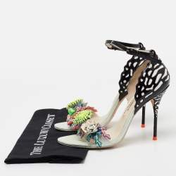 Pre Owned Sophia Webster Multicolor Leather Lilico Underwater Ankle-Strap Sandals Size 38.5