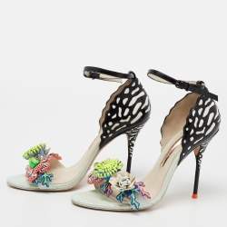 Pre Owned Sophia Webster Multicolor Leather Lilico Underwater Ankle-Strap Sandals Size 38.5