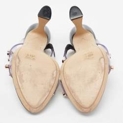 Pre Owned Sophia Webster Black PVC And Leather Rosalind Gem Mule Sandals Size 41