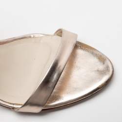 Pre Owned Sophia Webster Metallic Rose Gold Leather Chiara Butterfly Ankle Strap Sandals Size 38