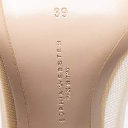 Sophia Webster Gold Leather and Mesh Jasmine Embellished Heel Pumps Size 39