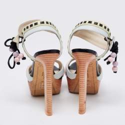 Sophia Webster Multicolor Leather Riko Pastel Platform Sandals Size 38