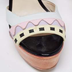 Sophia Webster Multicolor Leather Riko Pastel Platform Sandals Size 38