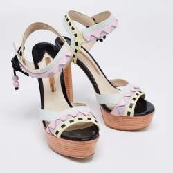 Sophia Webster Multicolor Leather Riko Pastel Platform Sandals Size 38