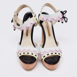 Sophia Webster Multicolor Leather Riko Pastel Platform Sandals Size 38