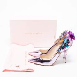 Pre Owned Sophia Webster Metallic Pink Patent Leather Harmony Butterfly Pumps Size 41