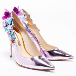 Pre Owned Sophia Webster Metallic Pink Patent Leather Harmony Butterfly Pumps Size 41