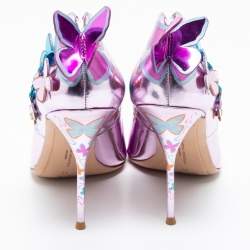 Pre Owned Sophia Webster Metallic Pink Patent Leather Harmony Butterfly Pumps Size 41