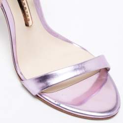 Pre Owned Sophia Webster Metallic Purple Leather And Fabric Chiara Butterfly Ankle Strap Sandals Size 36
