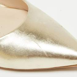 Sophia Webster Gold Leather Coco Embellished Pointed Toe Pumps Size 40