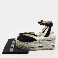 Sophia Webster Black Suede Platform Wedge Sandals Size 36.5