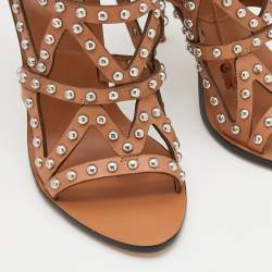 Pre Owned Sophia Webster Brown Leather Strappy Sandals Size 40