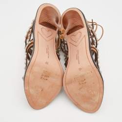 Pre Owned Sophia Webster Brown Leather Strappy Sandals Size 40