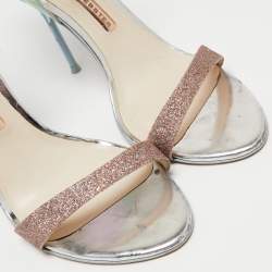 Pre Owned Sophia Webster Multicolor Glitter and Metallic Leather Chiara Ankle-Strap Sandals Size 38.5