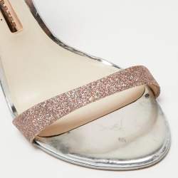 Pre Owned Sophia Webster Multicolor Glitter and Metallic Leather Chiara Ankle-Strap Sandals Size 38.5