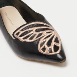Sophia Webster Black Leather Bibi Butterfly Pointed Toe Ballet Flats Size 36