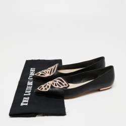 Sophia Webster Black Leather Bibi Butterfly Pointed Toe Ballet Flats Size 36
