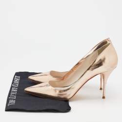 Sophia Webster Metallic Rose Gold Leather Coco Flamingo Pointed Toe Pumps Size 41