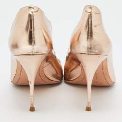 Sophia Webster Metallic Rose Gold Leather Coco Flamingo Pointed Toe Pumps Size 41