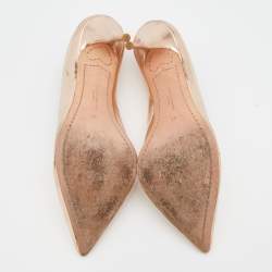Sophia Webster Metallic Rose Gold Leather Coco Flamingo Pointed Toe Pumps Size 41