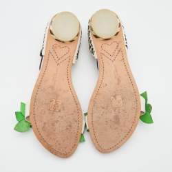 Pre Owned Sophia Webster Multicolor Leather Lilico Embellished Flat Sandals Size 39.5