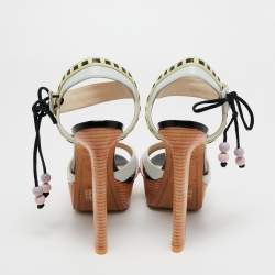 Sophia Webster Multicolor Leather Riko Pastel Platform Sandals Size 39.5