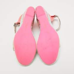 Sophia Webster Multicolor Fabric And Leather Lucita Wedge Ankle Strap Espadrille Sandals Size 36
