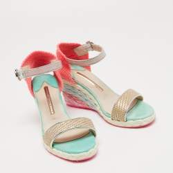 Sophia Webster Multicolor Fabric And Leather Lucita Wedge Ankle Strap Espadrille Sandals Size 36