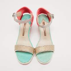 Sophia Webster Multicolor Fabric And Leather Lucita Wedge Ankle Strap Espadrille Sandals Size 36