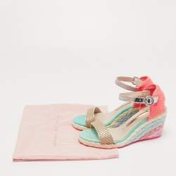 Sophia Webster Multicolor Fabric And Leather Lucita Wedge Ankle Strap Espadrille Sandals Size 36