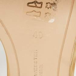 Sophia Webster White/Gold  Leather And PVC Crystal Embellished Ankle Strap Sandals Size 40