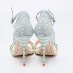 Sophia Webster Multicolor Leather Lilico Floral Embellished Ankle Strap Sandals Size 39