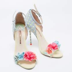 Pre Owned Sophia Webster Multicolor Leather Lilico Floral Embellished Ankle Strap Sandals Size 39