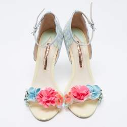Sophia Webster Multicolor Leather Lilico Floral Embellished Ankle Strap Sandals Size 39