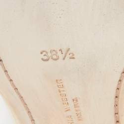 Pre Owned Sophia Webster White/Black Patent and Leather Ankle Strap Sandals Size 38.5