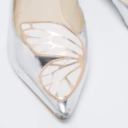 Sophia Webster Silver Patent Leather Bibi Butterfly Flats Size 37.5