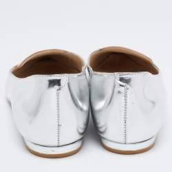 Sophia Webster Silver Patent Leather Bibi Butterfly Flats Size 37.5