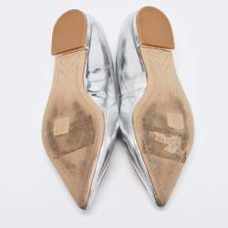 Sophia Webster Silver Patent Leather Bibi Butterfly Flats Size 37.5