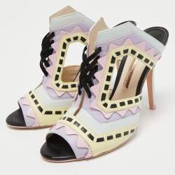 Sophia Webster Multicolor Leather Riko Pastel Mules Size 42